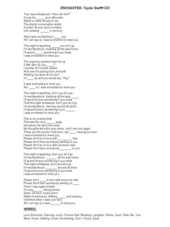 enchanted lyrics by taylor swift Taylor swift enchanted, Taylor swift